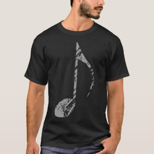 Cool Grunge Music Note Gray T-Shirt