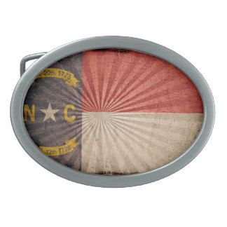 Cool Grunge North Carolina Flag Belt Buckle