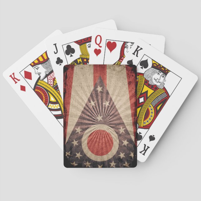 Cool Grunge Ohio Flag Poker Cards (Back)