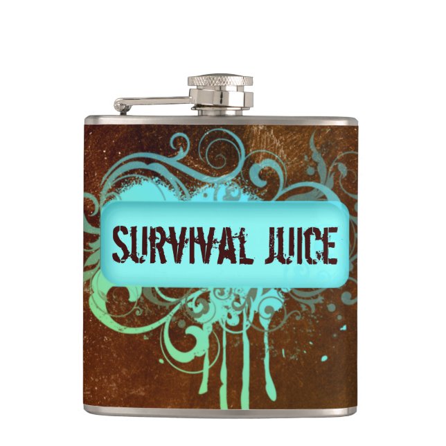 Cool Grunge Paint Drip Copper Flask (Front)