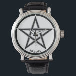 Cool Grunge Pentacle Symbol Personalized Unisex Watch<br><div class="desc">PENTAGRAM Personalized Watch - Gothic Pagan Witchcraft Witch Magic Wicca Black and White Goth Punk Divination Occult Star Pentacle Satan Satanism</div>