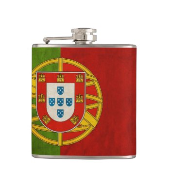 Cool Grunge Portugal Flag Bandeira De Portugal Hip Flask by UrHomeNeeds at Zazzle