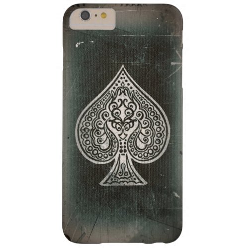 Cool Grunge Retro Artistic Poker Ace Of Spades Barely There iPhone 6 Plus Case