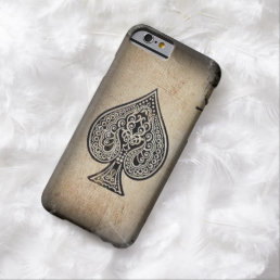Cool Grunge Retro Artistic Poker Ace Of Spades Barely There iPhone 6 Case