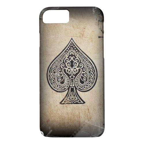 Cool Grunge Retro Artistic Poker Ace Of Spades iPhone 87 Case