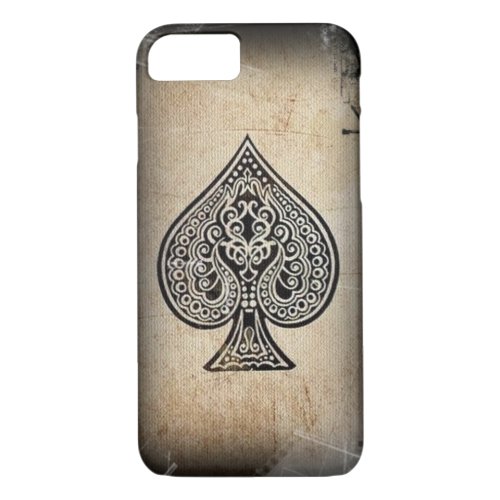 Cool Grunge Retro Artistic Poker Ace Of Spades iPhone 87 Case