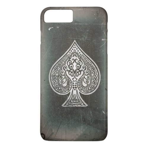 Cool Grunge Retro Artistic Poker Ace Of Spades iPhone 8 Plus7 Plus Case