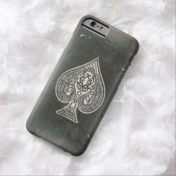 Cool Grunge Retro Artistic Poker Ace Of Spades Barely There iPhone 6 Case