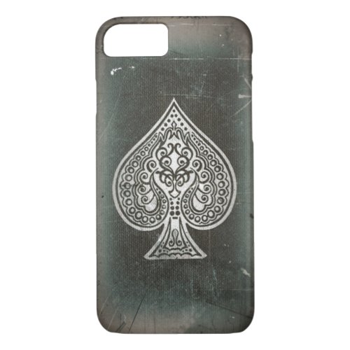 Cool Grunge Retro Artistic Poker Ace Of Spades iPhone 87 Case