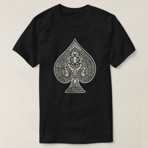 Cool Grunge Retro Artistic Poker Ace Of Spades T_Shirt