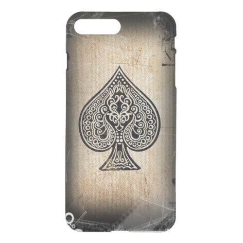 Cool Grunge Retro Artistic Poker Ace Of Spades iPhone 8 Plus7 Plus Case