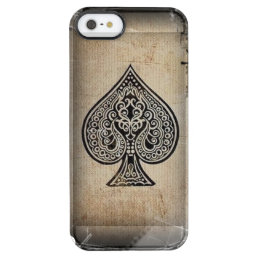 Cool Grunge Retro Artistic Poker Ace Of Spades Clear iPhone SE/5/5s Case