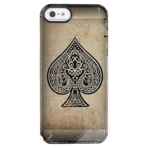 Cool Grunge Retro Artistic Poker Ace Of Spades Clear iPhone SE55s Case