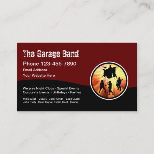 Cool Grunge Rock And Roll Garage Band Business Card