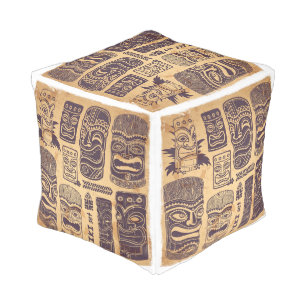 Cool Grunge Vintage Tiki Set Pouf