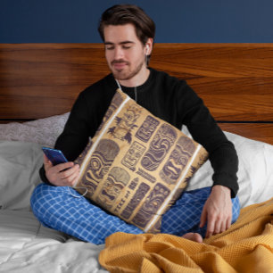 Cool Grunge Vintage Tiki Set Throw Pillow