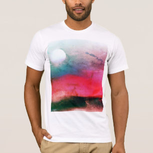 Cool Grungy Aurora Watercolor Landscape T-Shirt