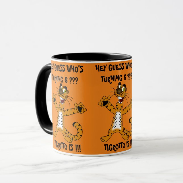 Cool Guess Who's Turning 6 Boy Birthday Mug (Front Left)