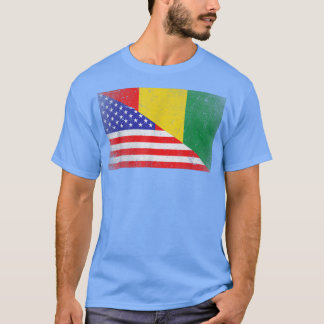 Cool Guinea Flag USA American Flag Patriotic  T-Shirt