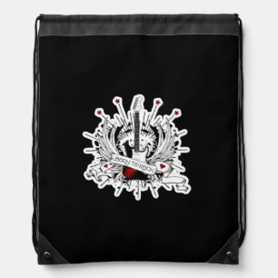 Cool Guitar Born to Rock & Roll Rockabilly Music  Drawstring Bag