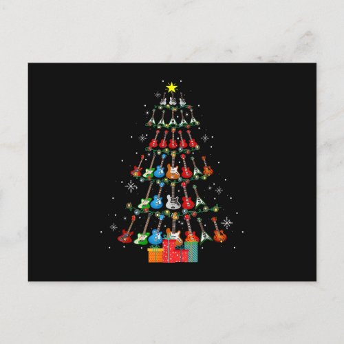 Cool Guitar Christmas Tree Merry Xmas Gifts Xmas L Holiday Postcard