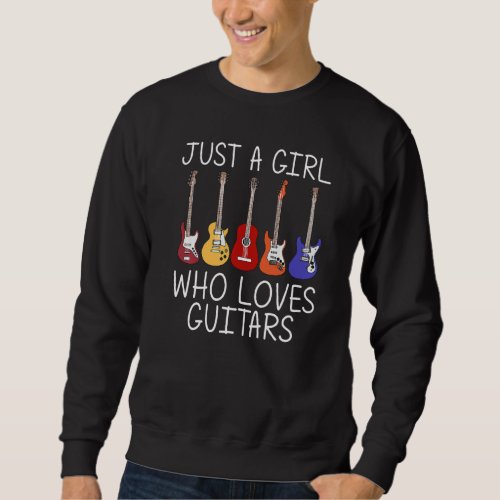 Cool Guitar For Girls Kids Guitar Player Electric  Sweatshirt