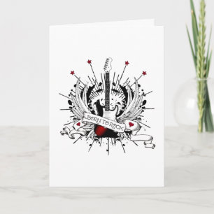 Cool Guitar Musician Born to Rock and Roll Card