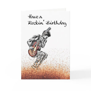 Cool Guitar Musician Rocker Guitarist Birthday Car Card
