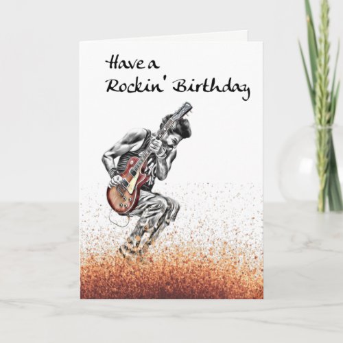 Cool Guitar Musician Rocker Guitarist Birthday Car Card