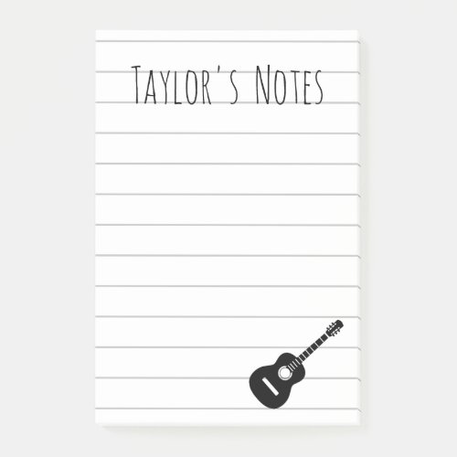 Cool Guitar Personalized Name Post_it Notes