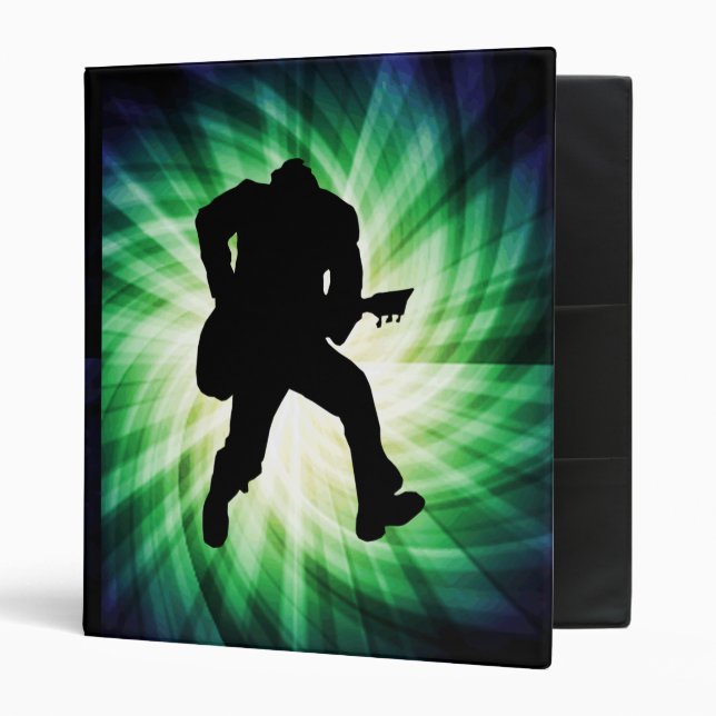 Cool Guitar Player 3 Ring Binder (Front/Inside)