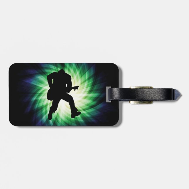 Cool Guitar Player Luggage Tag (Back Horizontal)