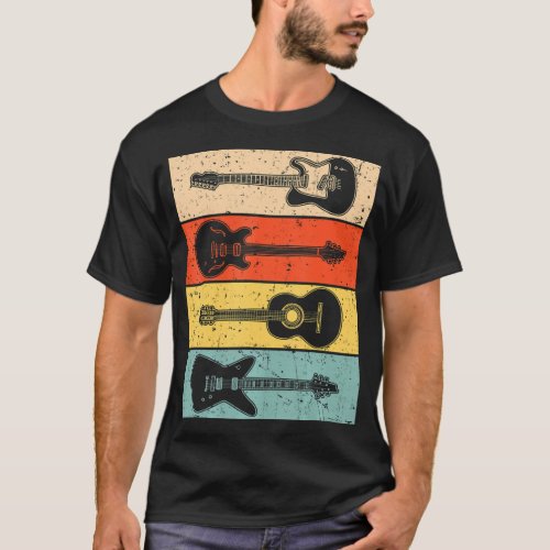 Cool Guitar Vintage Guitar Lovers Guitarist T_Shirt