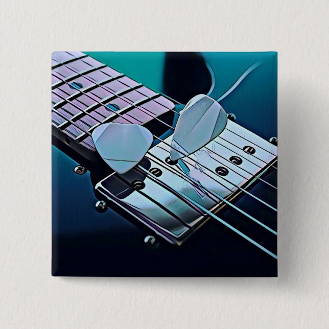 Cool guitarist gift button (Front)