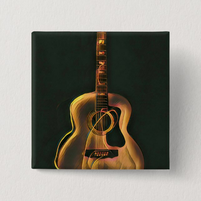 Cool guitarist gift button (Front)