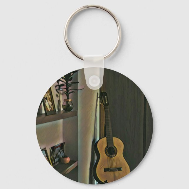 Cool guitarist gift keychain (Front)
