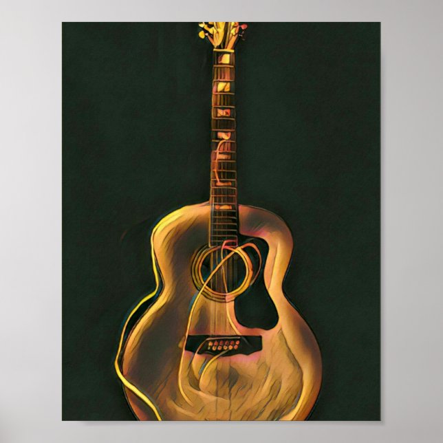 Cool guitarist gift poster (Front)