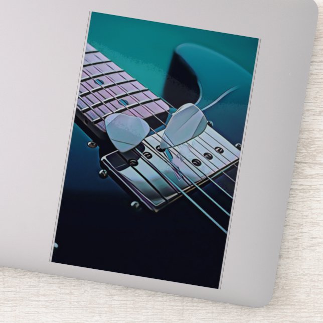 Cool guitarist gift sticker (Detail)
