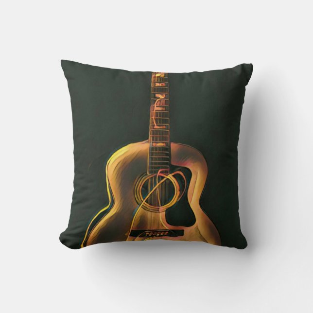 Cool guitarist gift throw pillow (Front)
