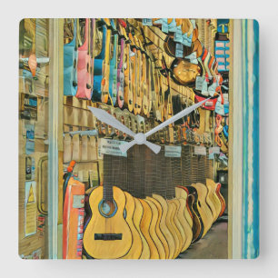 Cool guitarist gifts square wall clock