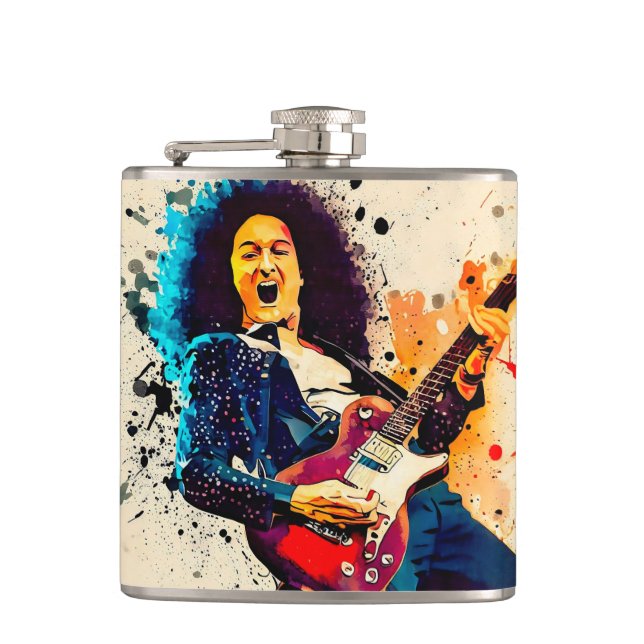 Cool guitarist rock flask (Front)