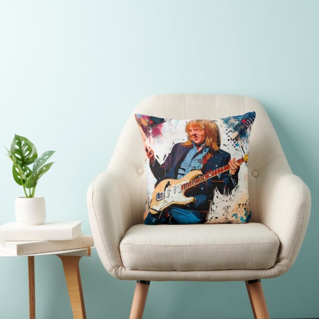 cool guitarist throw pillow (Chair)