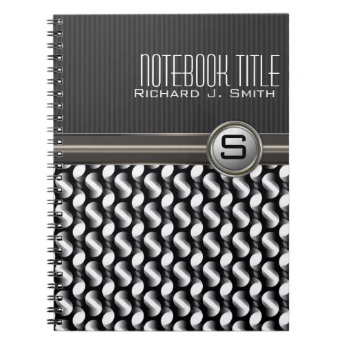 Cool Guy Abstract Black White Custom Notebook