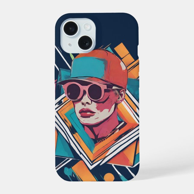 Cool Guy, Abstract Dynamic Pop Art Iphone Case (Back)