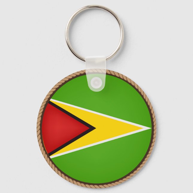 Cool Guyana Flag Seal Keychain (Front)