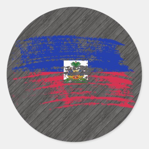 Cool Haitian flag design Classic Round Sticker