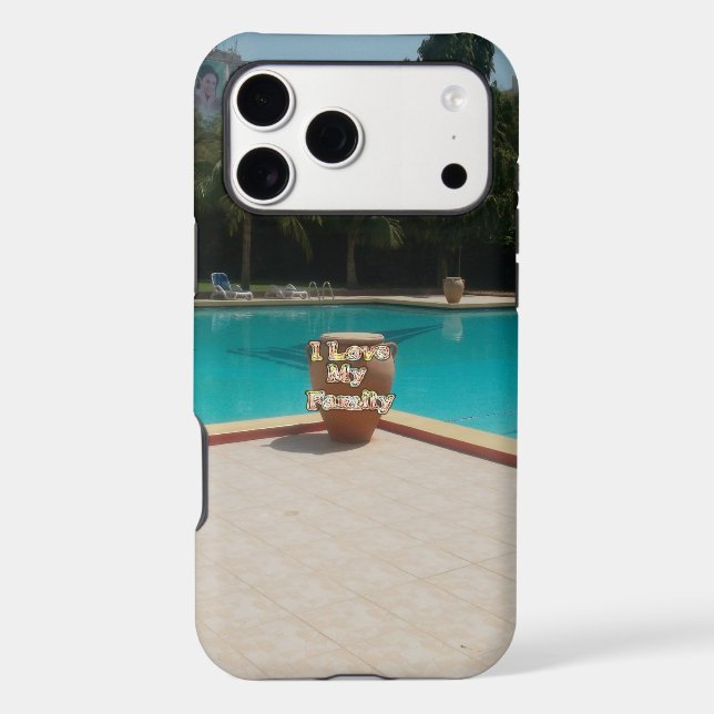 Cool Hakuna Matata Pool Side I love My Family.jpg Case-Mate iPhone Case (Back)