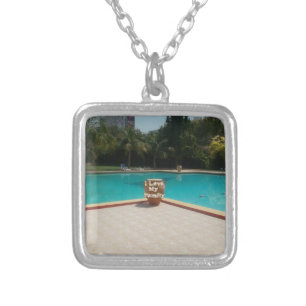 Cool Hakuna Matata Pool Side I love My Family.jpg Silver Plated Necklace