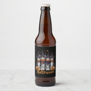 Cool Halloween Cats Gift for Daughter Gift for Her Beer Bottle Label
