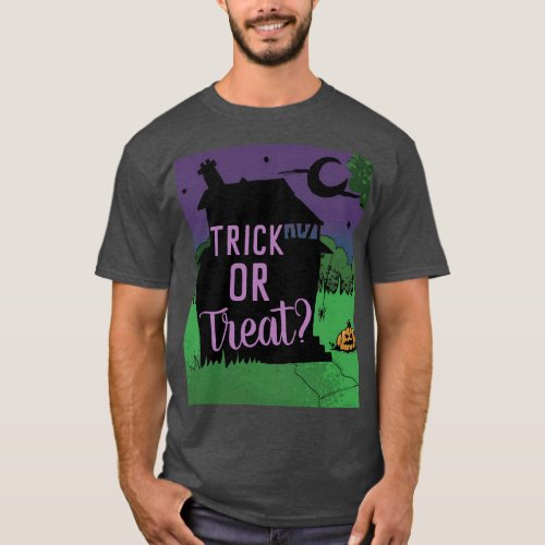 Cool Halloween Haunted House Pumpkin Family Party T_Shirt